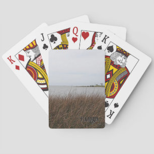 Florida Gulf Beach Forbidding Needlerush Photo Playing Cards