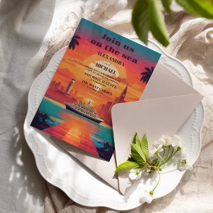 Florida Hawaii nautical cruise wedding Invitation