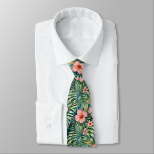 Florida Hibiscus Pattern  Tie