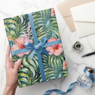 Florida Hibiscus Pattern Wrapping Paper