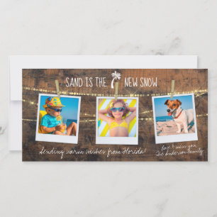 Florida Holiday Sand is the New Snow 3-Photo Card