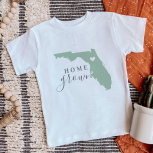 Florida Home Grown   Editable Colours State Map Baby T-Shirt