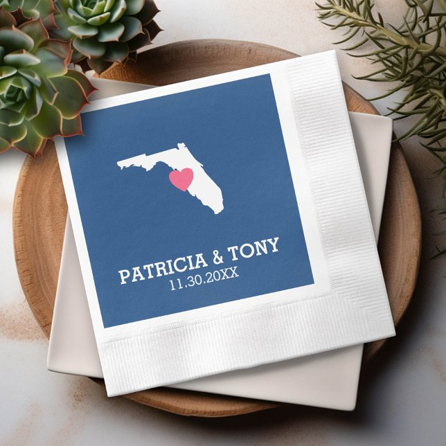 Florida Home State Love with Optional Heart Napkin (Custom Napkin)