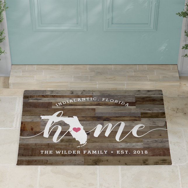 Florida Home State Personalised Wood Look Doormat (Creator Uploaded)