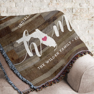 Florida Home State Personalised Wood Look Throw Blanket