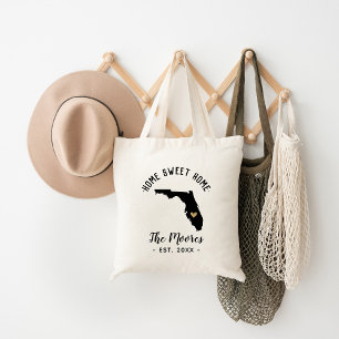 Florida Home Sweet Home Family Monogram Tote Bag