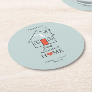 Florida Home Sweet Home Personalised Round Paper Coaster