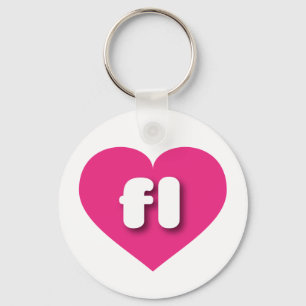 Florida hot pink heart - I love fl Key Ring