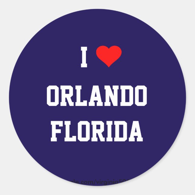 FLORIDA: I Love Orlando, Florida Classic Round Sticker (Front)