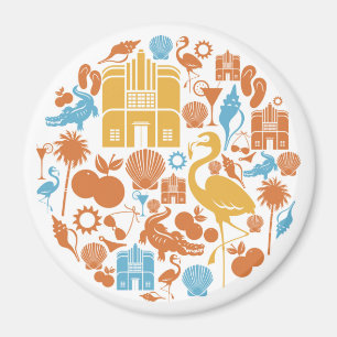 Florida Icons Magnet