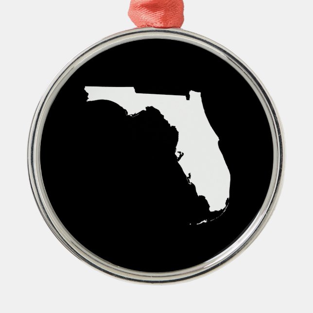 Florida in White and Black Metal Tree Decoration (Front)