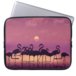 Florida is spelled out in the legs of a flock of f laptop sleeve