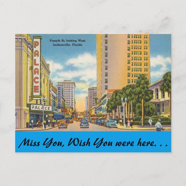 Florida, Jacksonville, Forsyth St. Postcard (Front)