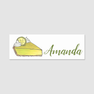 Florida Key Lime Pie Slice Bakery Cafe Restaurant Name Tag