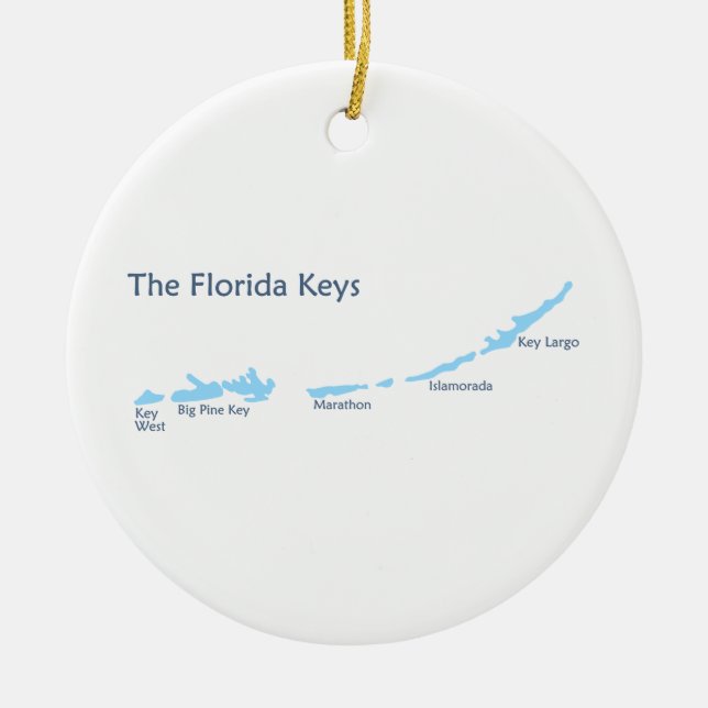 Florida Keys. Ceramic Tree Decoration (Front)