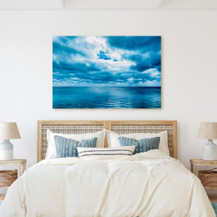 Florida Keys Deep Blue Ocean Cloudy Sky Scene Canvas Print
