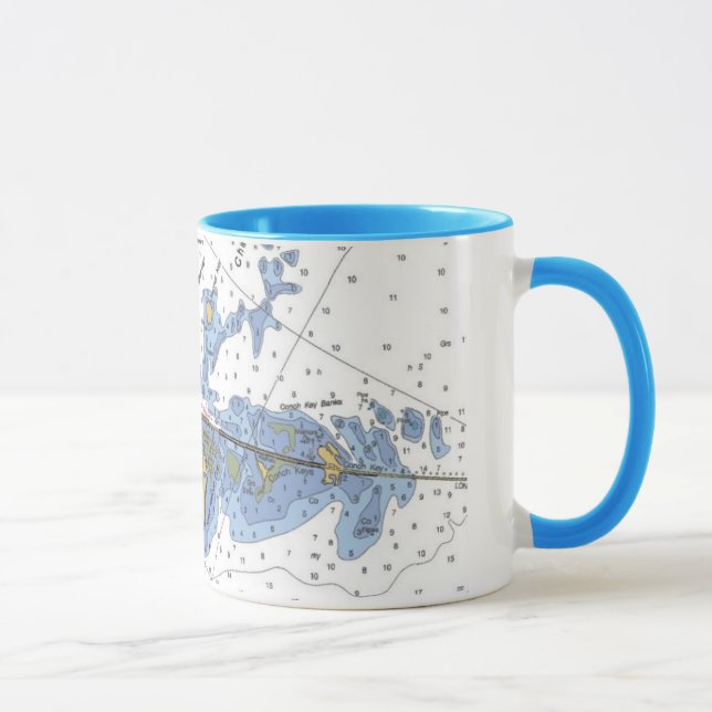 Florida Keys, Duck Key Nautical Chart Coffee Mug (Right)