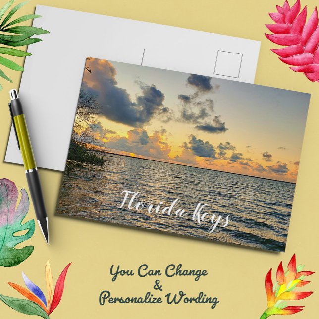 Florida Keys Golden Sun Down Sunset Postcard (Creator Uploaded)