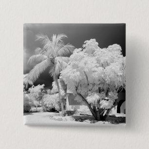Florida Keys house and its palm trees, USA. 2 15 Cm Square Badge