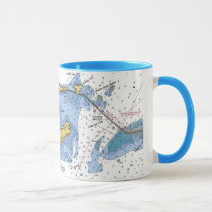 Florida Keys, Long Key Nautical Chart Coffee Mug