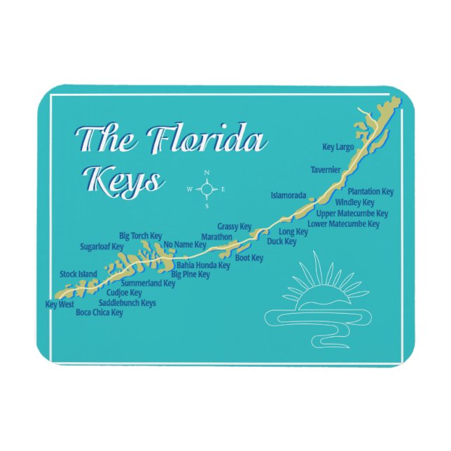 Florida Keys Map Magnet (Horizontal)