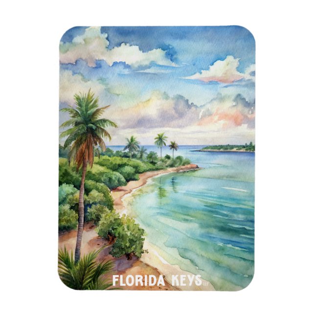 Florida Keys National Park Watercolor Painting Magnet (Vertical)