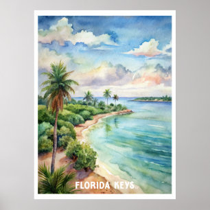 Florida Keys National Park Watercolor Painting Poster