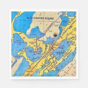 Florida Keys Nautical Chart Paper Napkins