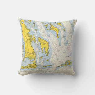 Florida Keys Nautical Map Cushion