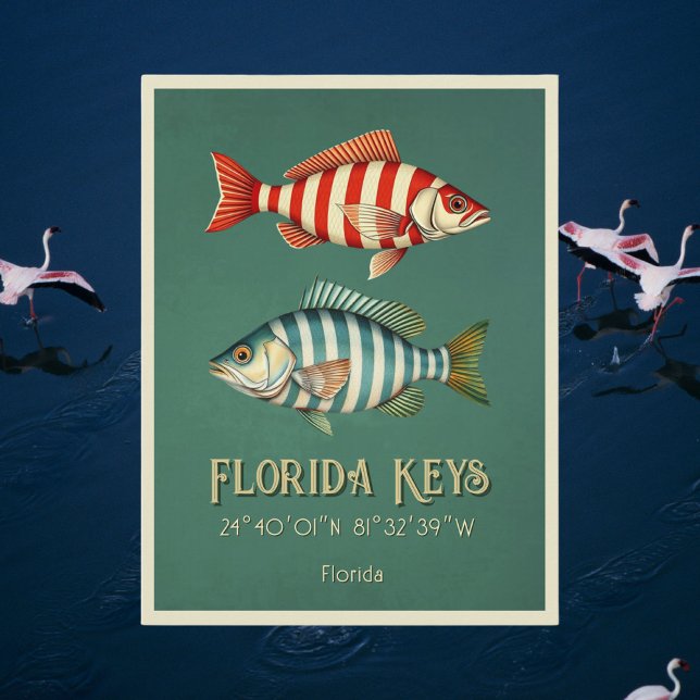 Florida Keys nautical striped fish Postcard (Creator Uploaded)