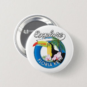Florida keys retro logo 6 cm round badge