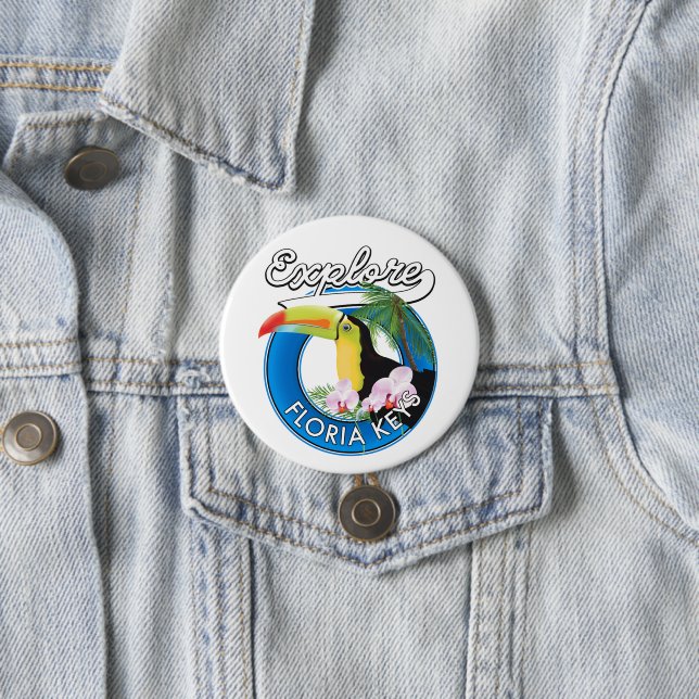 Florida keys retro logo 7.5 cm round badge (In Situ)