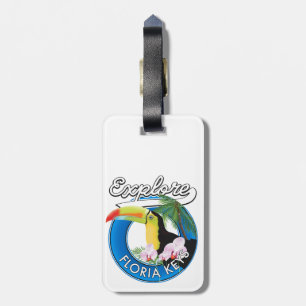 Florida keys retro logo luggage tag