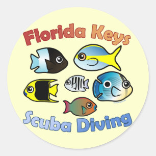 Florida Keys Scuba Diving Classic Round Sticker
