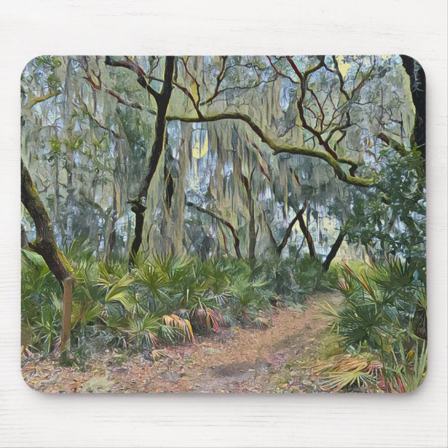 Florida Lace Spanish Moss Impressionist Art Mouse Pad (Front)