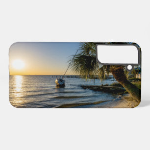 Florida Leaning Palm Tree Sunset Samsung Case