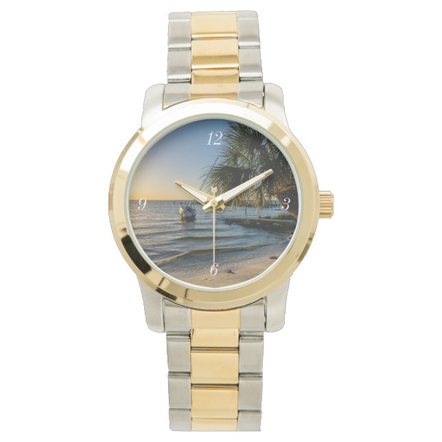 Florida Leaning Palm Tree Sunset Watch (Front)
