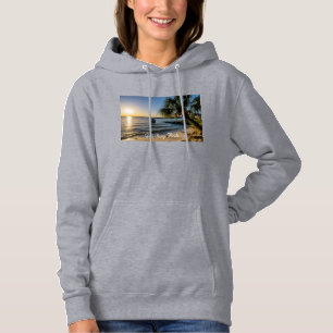 Florida Leaning Palm Tree Sunset Women's Hoodie
