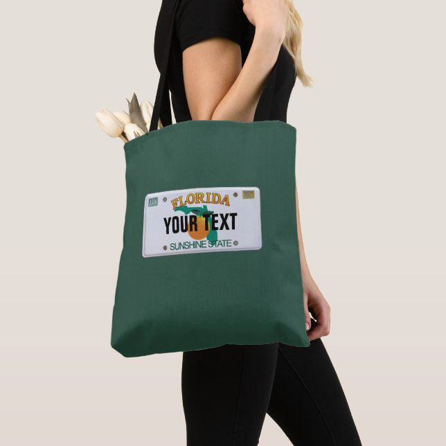 Florida License Plate (customisable) Tote Bag (Close Up)