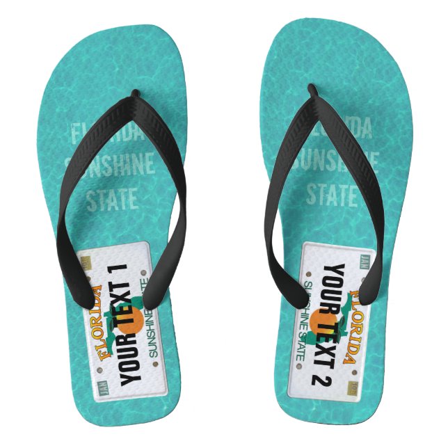 Florida License Plate with your text Jandals (Footbed)