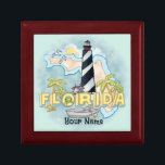 Florida Lighthouse custom name Gift Box<br><div class="desc">Florida Lighthouse custom name gift box by ArtMuvz Illustration. Matching watercolor lighthouse t shirt, apparel, nautical clothing, lighthouse collector apparel. Lighthouse gifts are a great way to show someone you care, especially if they love the ocean, the coast, or lighthouses themselves. Lighthouses are iconic symbols of hope, guidance, and safety,...</div>