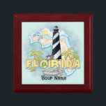 Florida Lighthouse Gift Box<br><div class="desc">Florida Lighthouse gift box by ArtMuvz Illustration. Matching watercolor lighthouse t shirt, apparel, nautical clothing, lighthouse collector apparel. Lighthouse gifts are a great way to show someone you care, especially if they love the ocean, the coast, or lighthouses themselves. Lighthouses are iconic symbols of hope, guidance, and safety, and they...</div>