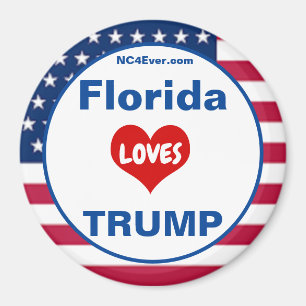 Florida LOVES TRUMP Patriotic Fridge Magnet