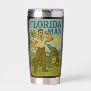 Florida Man Alligator Friend - Funny Retro Coastal Insulated Tumbler