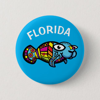 Florida Manatee 6 Cm Round Badge