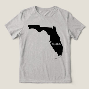 Florida Map Belong Minimalist State Pride Tri-Blend Shirt