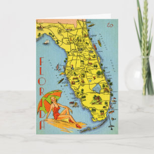Florida Map Birthday Greeting Card