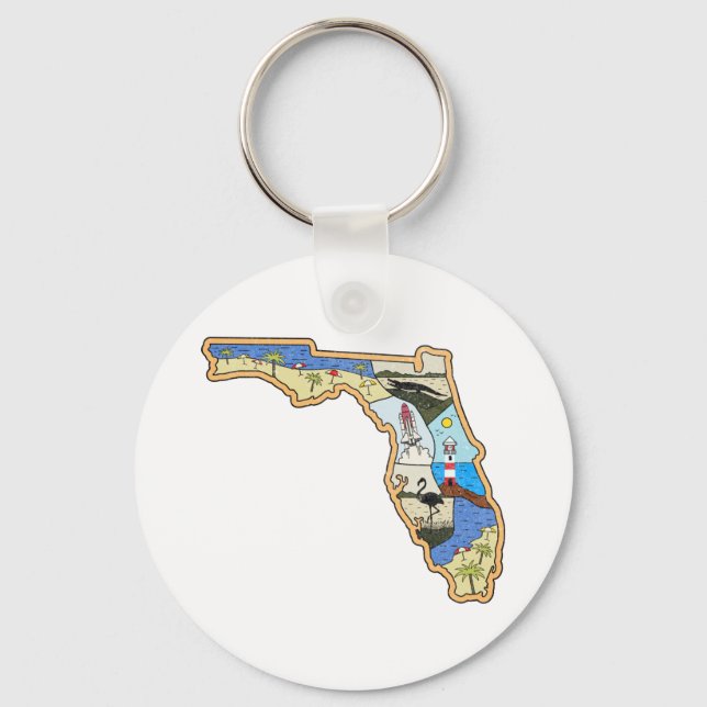 Florida Map Jacksonville Miami Tampa Key West Ring (Front)