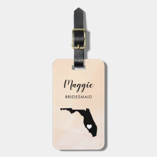 Florida Map Luggage Tag, Wedding Party Welcome Tag