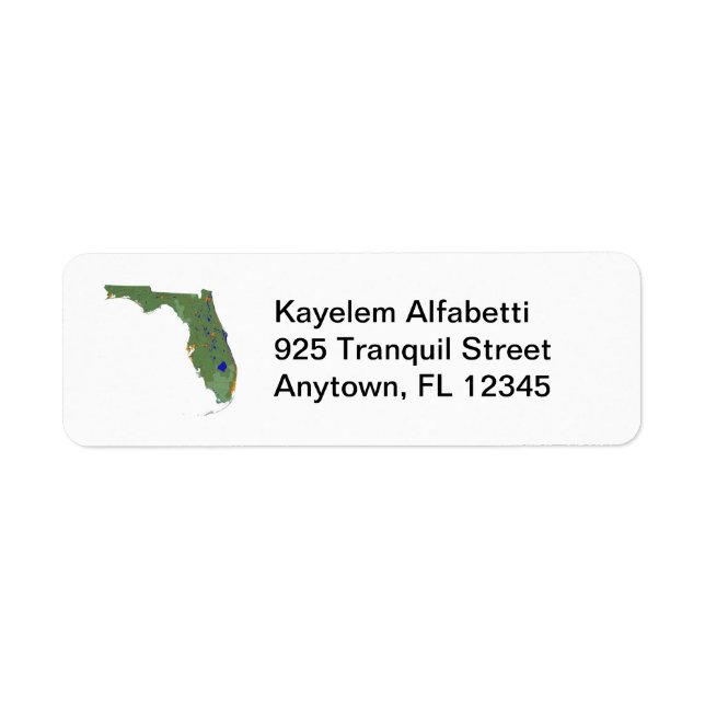 Florida Map Return Address Label (Front)